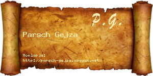Parsch Gejza névjegykártya